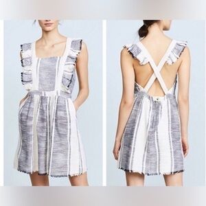 DRA Los Angeles Anthropologie Malibu striped textured  Dress sz medium